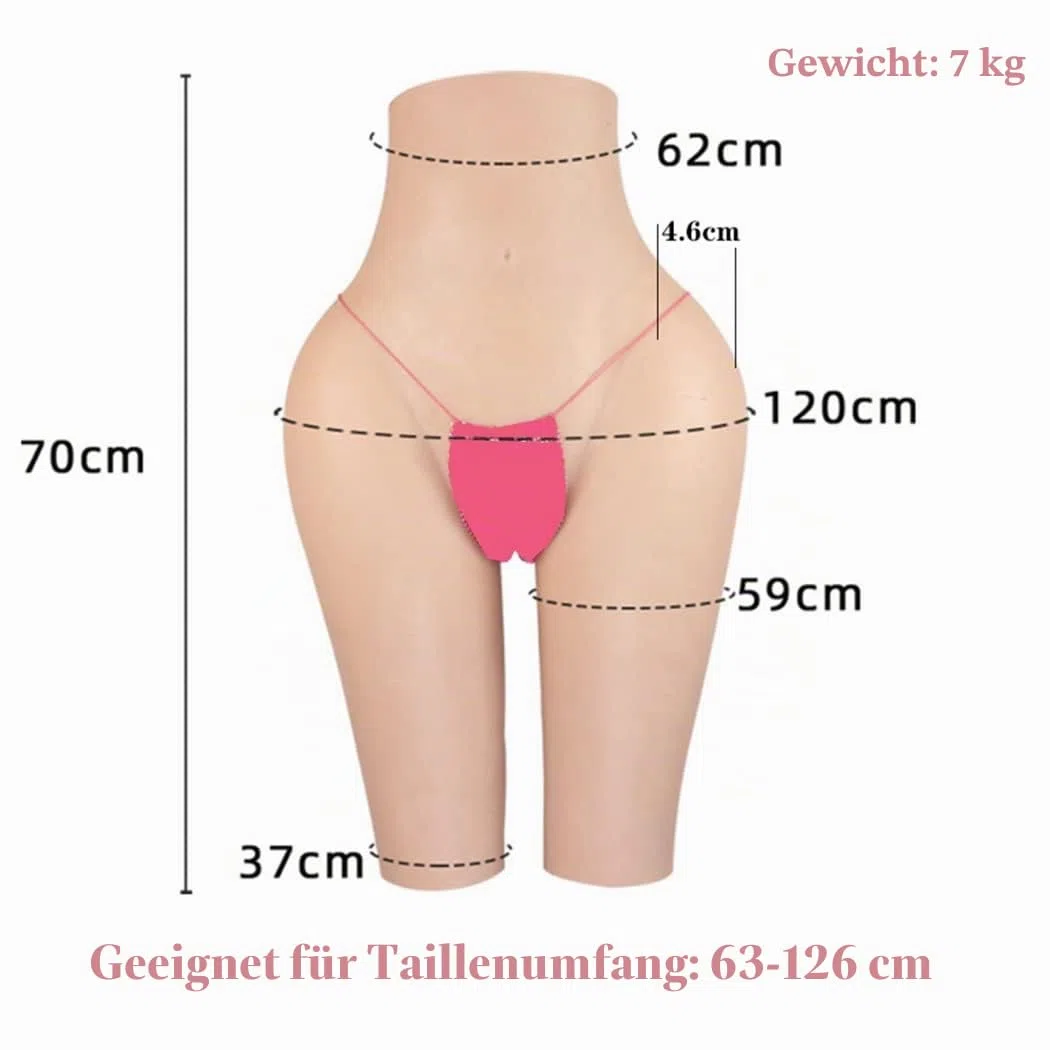 XSWL Silikon Full Hip Pants Sexy Gesäß Dickes Hüftpolster Hip Up Enhancer Crossdresser Verdicken 4,6 cm Transgender Panty