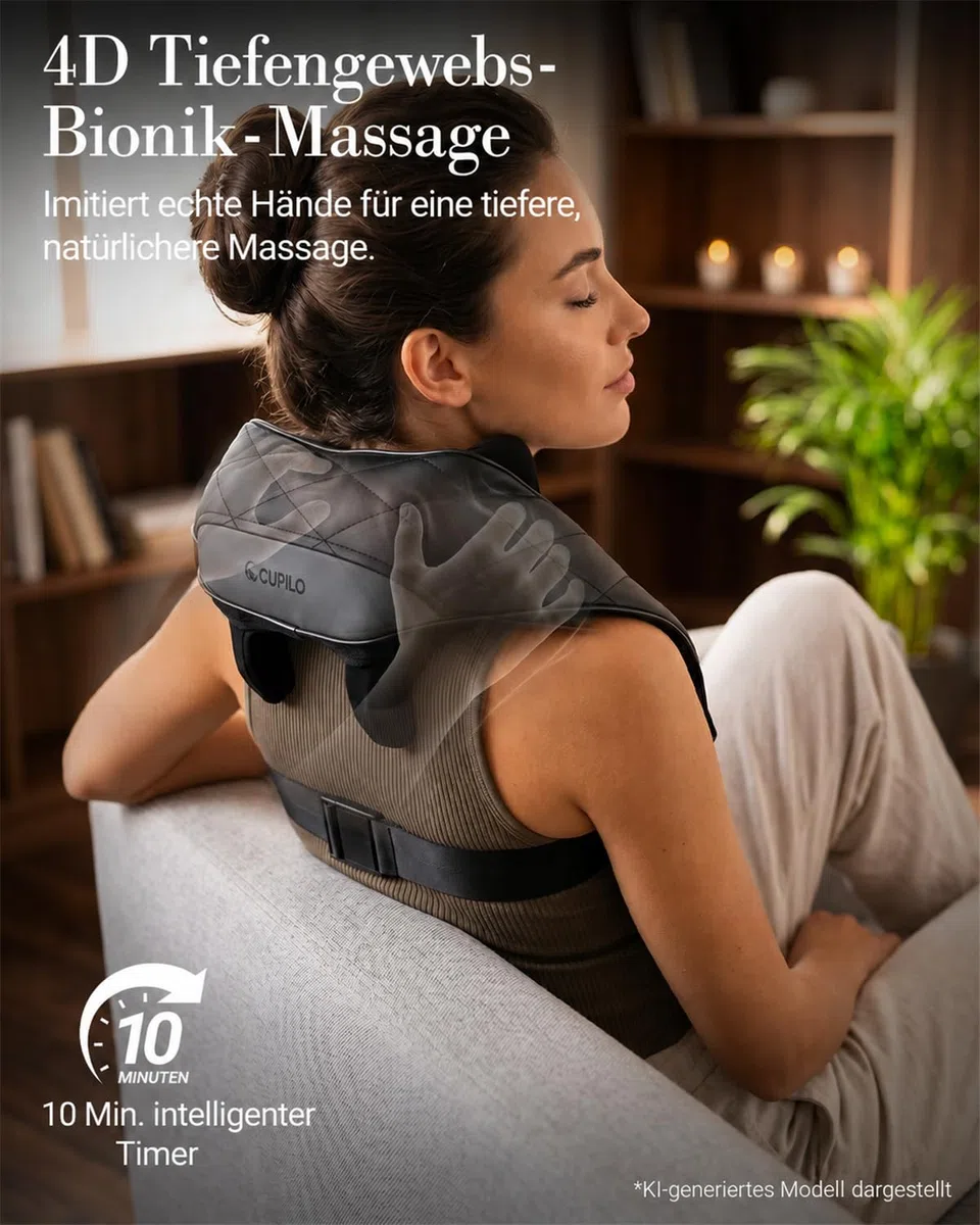 Nackenmassagegerät mit wärme, Infrarot Shiatsu Massagegerät Nacken Schulter