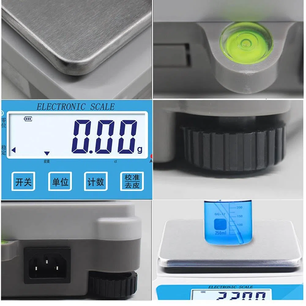 Präzisions-0,001 g elektronische Waage, 0,01 g digitale Küchenwaage, 0,1 g Laborwaage, Zählgewichtswaage, goldene Schmuckwaage, mit LCD-Hintergrundbeleuchtung, Tara und Kalibrierung (Farbe: 1000 g/0,