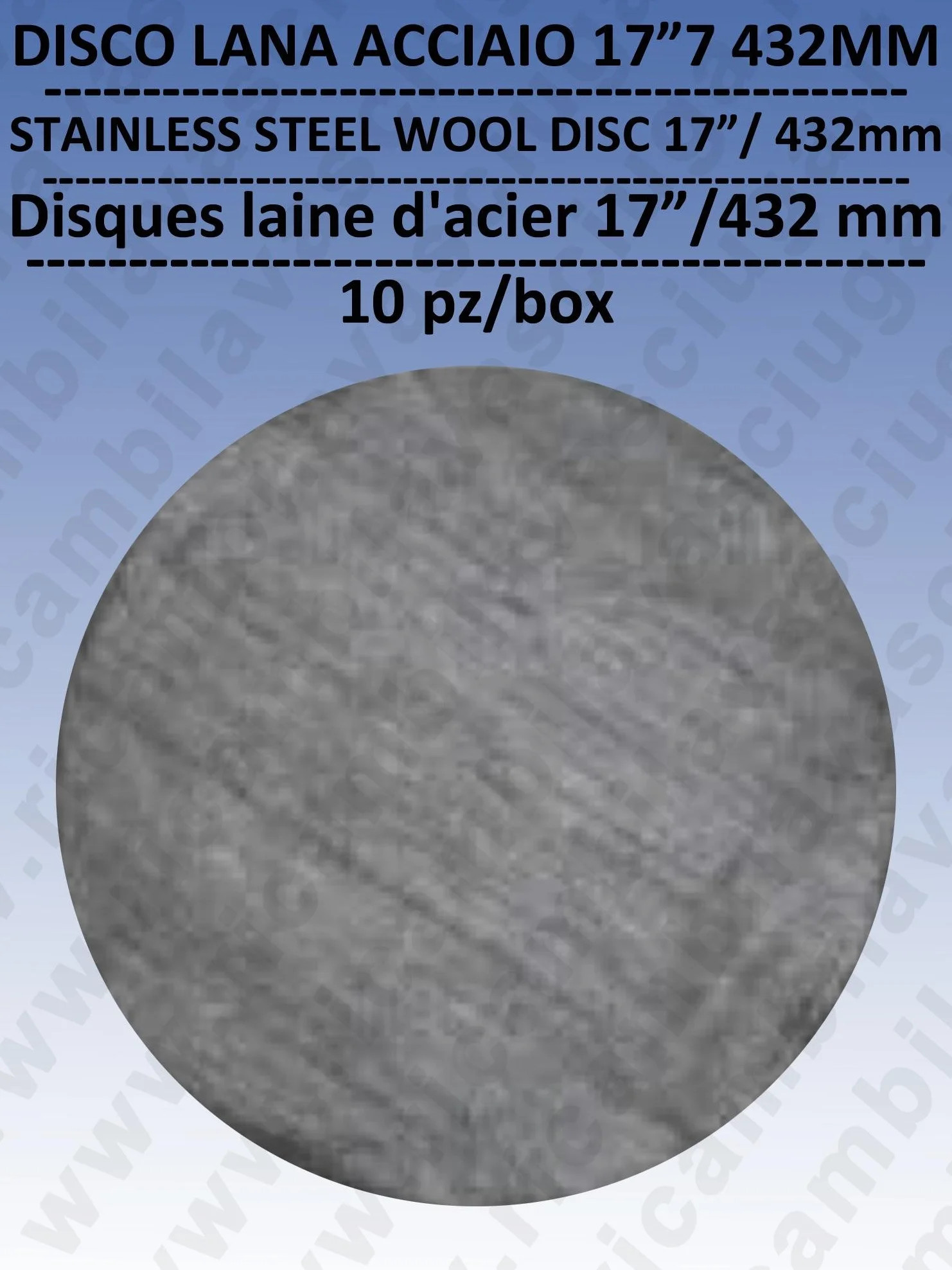 'Pad Medien Stahlwolle 17 432 MM 10 Stück für Bodenwischer